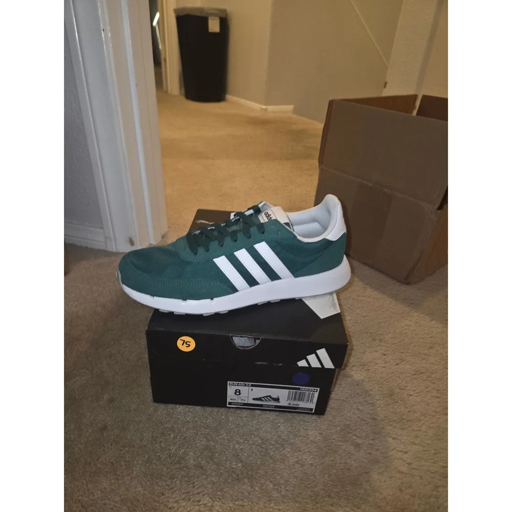 Adidas Run 60s 2.0 Sneakers Green White Men's Size 8 New With Box